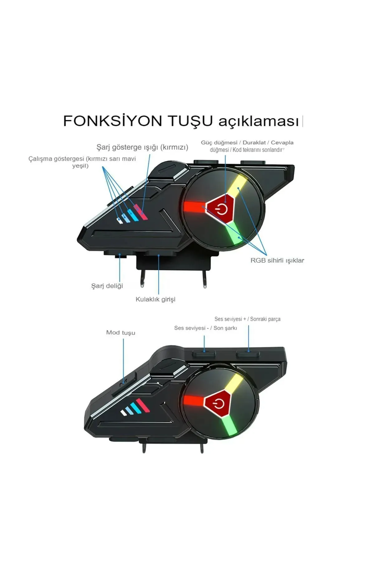 Bilişim Burada Y70 Çift Telefon Bağlantılı Interkom Kulaklık Bluetooth Mikrofonlu Kablosuz kulaklık Bluetooth 5-3