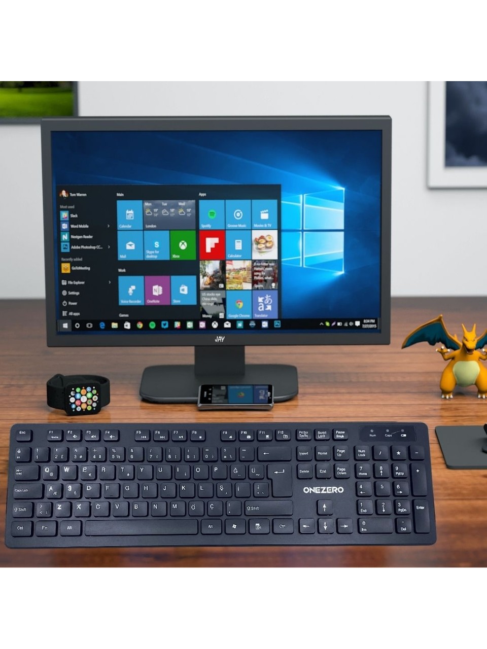 Kruxon Kablosuz Klavye ve Mouse Set Siyah Şık Tasarım ve Kolay Kullanım  - ZR-700