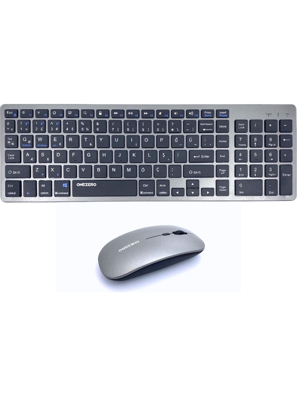 Kruxon Kablosuz Klavye ve Bluetooth Mouse Set 2-4 G Klavye Koruma Kılıfı - ZR-701
