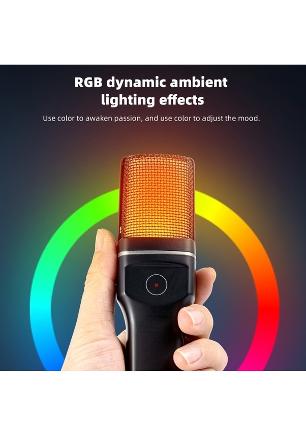 Kablosuz Aktif Gürültü özelliğine sahip Yanmai SF-777W Kablosuz 2,4G Masaüstü Oyun Youtuber Yayıncı Vlog Canlı Yayın Mikrofon RGB