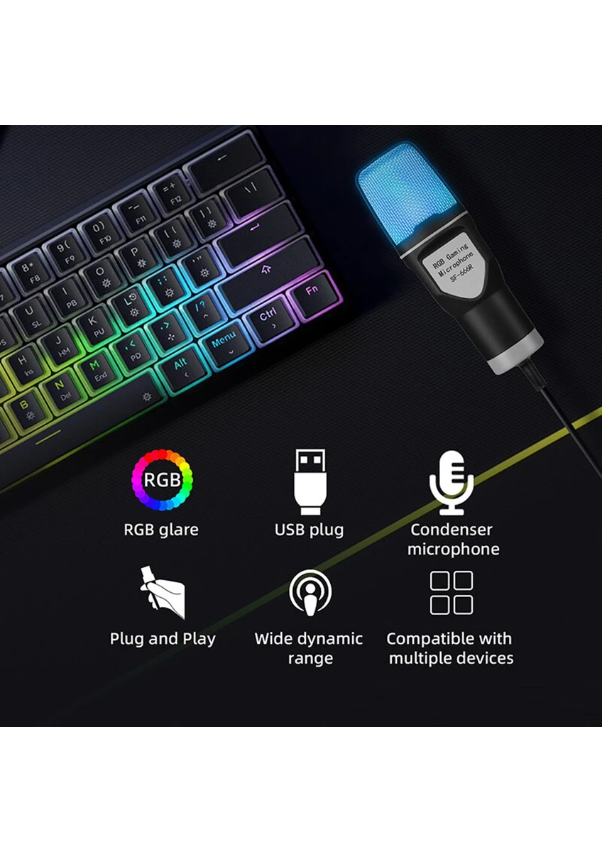 Bilgisayar Masaüstü Mikrofon Profesyonel Tak Çalıştır USB Kablolu Vlog Canlı Yayın Yanmai SF-666R