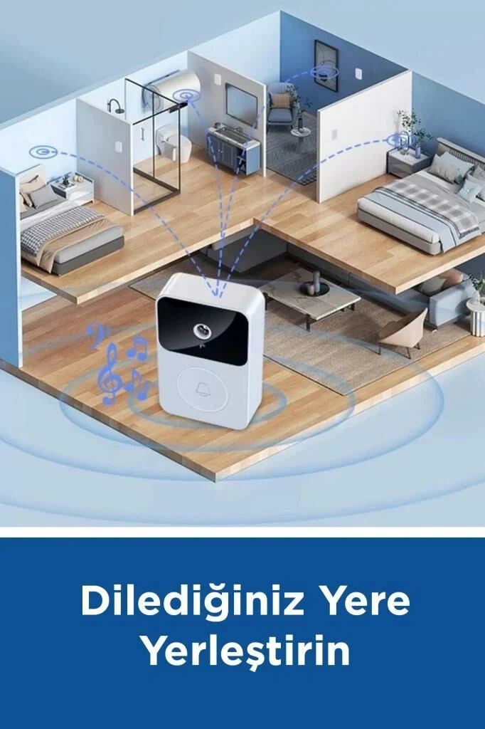Torima X9 Beyaz Akıllı Su Geçirmez Kablosuz Kapı Zili