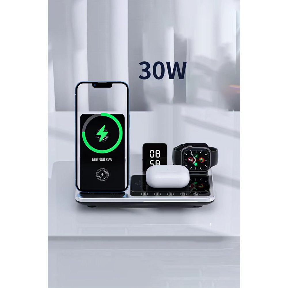 Bilişim Burada R11 Kablosuz Hızlı Şarj Standı Değiştirme iWatch Pro iPhone 12 13 14 15 Pro Uyumlu Kablosuz Şarj