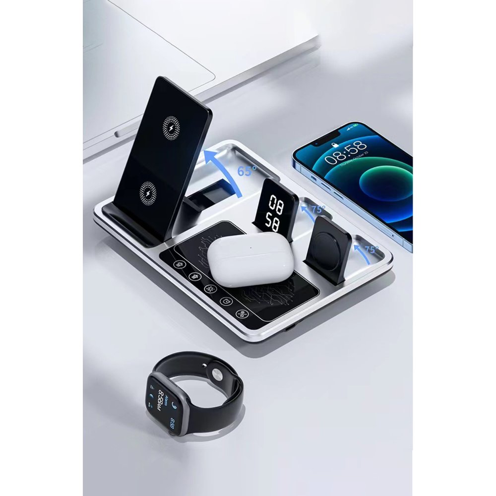 Bilişim Burada R11 Kablosuz Hızlı Şarj Standı Değiştirme iWatch Pro iPhone 12 13 14 15 Pro Uyumlu Kablosuz Şarj