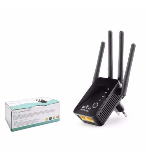 Bilişim Burada WR11 Wifi Antenli Kablosuz 1200 mbps Sinyal Güçlendirici Alan genişletici Wi-Fi Repeater Router Access Point siyah