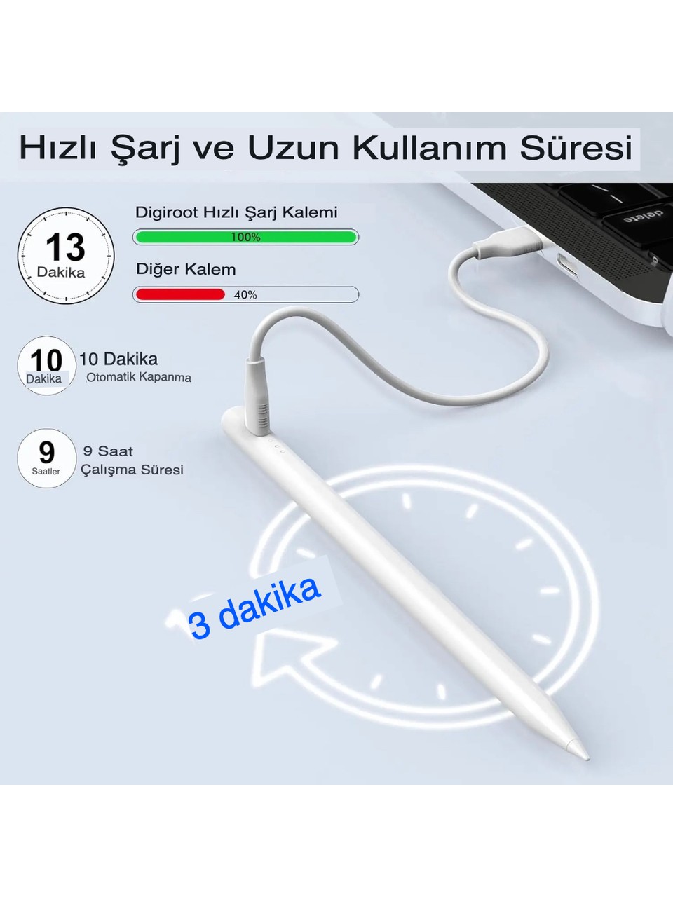 Bilişim Burada PEN-01 Manyetik Universal Tablet ve Telefon Kalemi Stylus Pen