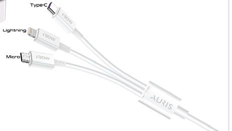 AURİS ARS-CB55 SUBZERO  TYPE-C MİCRO USB İPHONE 3 UÇLU ÇOKLU ŞARJ KABLOSU