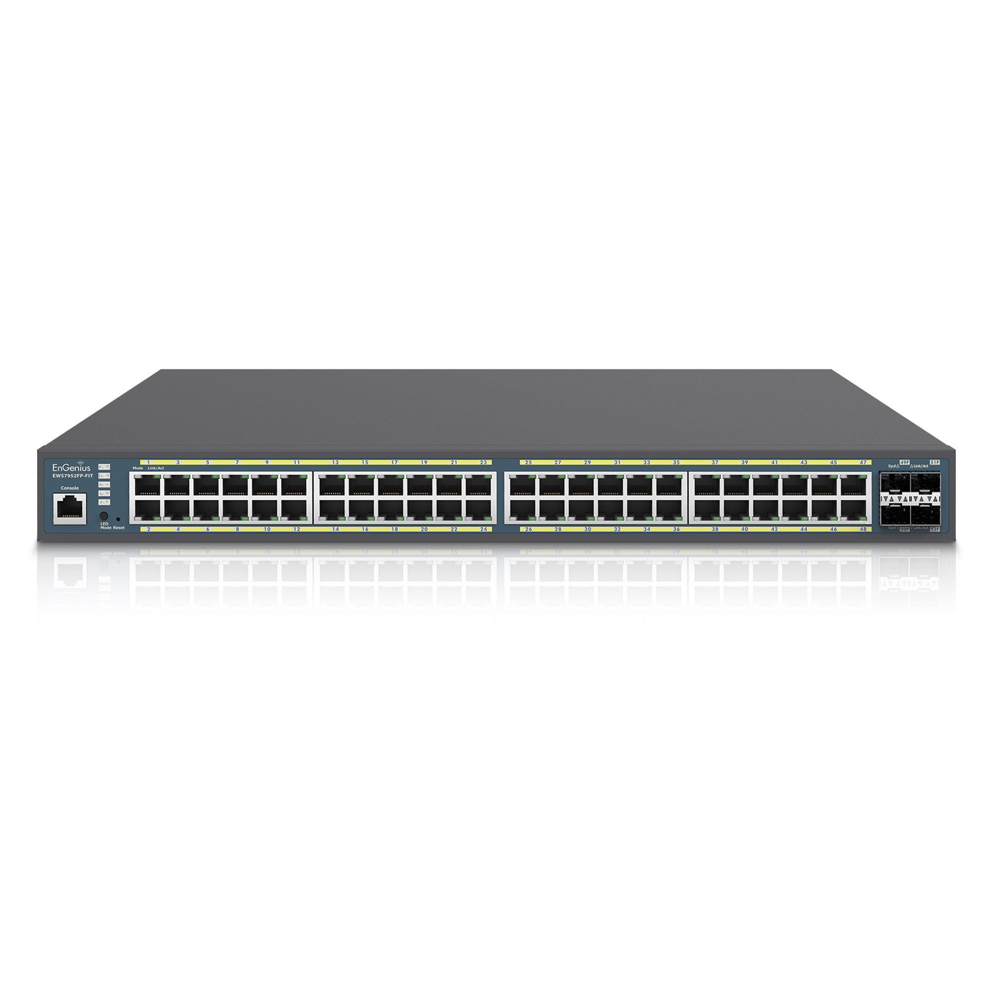 EnGenius EWS7952FP-FIT PoE+ Switch 48 x 10/100/1000 Port, 4 x SFP Fiber Port, L2+, 48-Port PoE+, 740W
