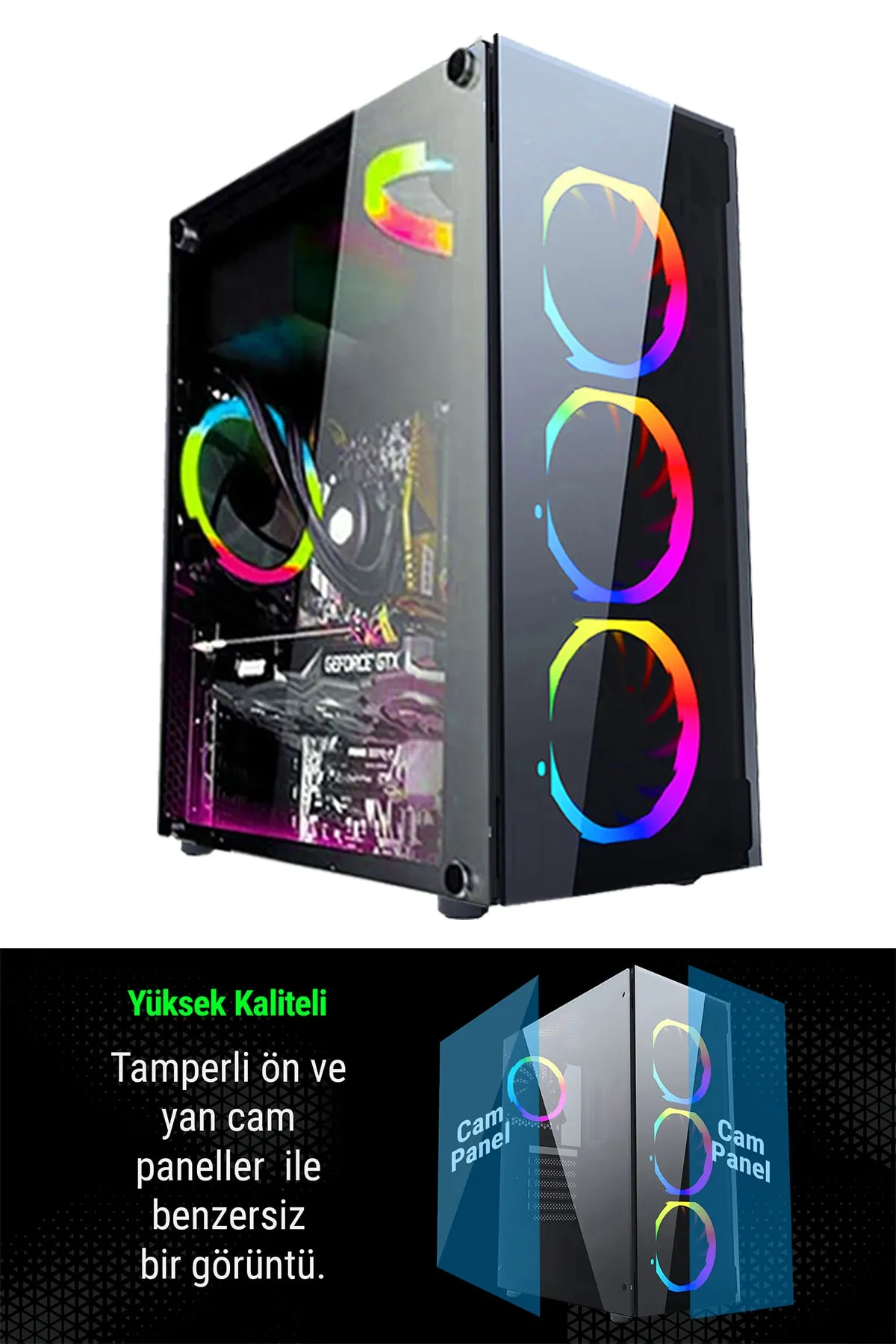 Bilişim Burada Rx44 i5 3470 16GB 1TB HDD 240GB SSD GT730 4GB 23-8 Curved Oyuncu Masaüstü Bilgisayarı