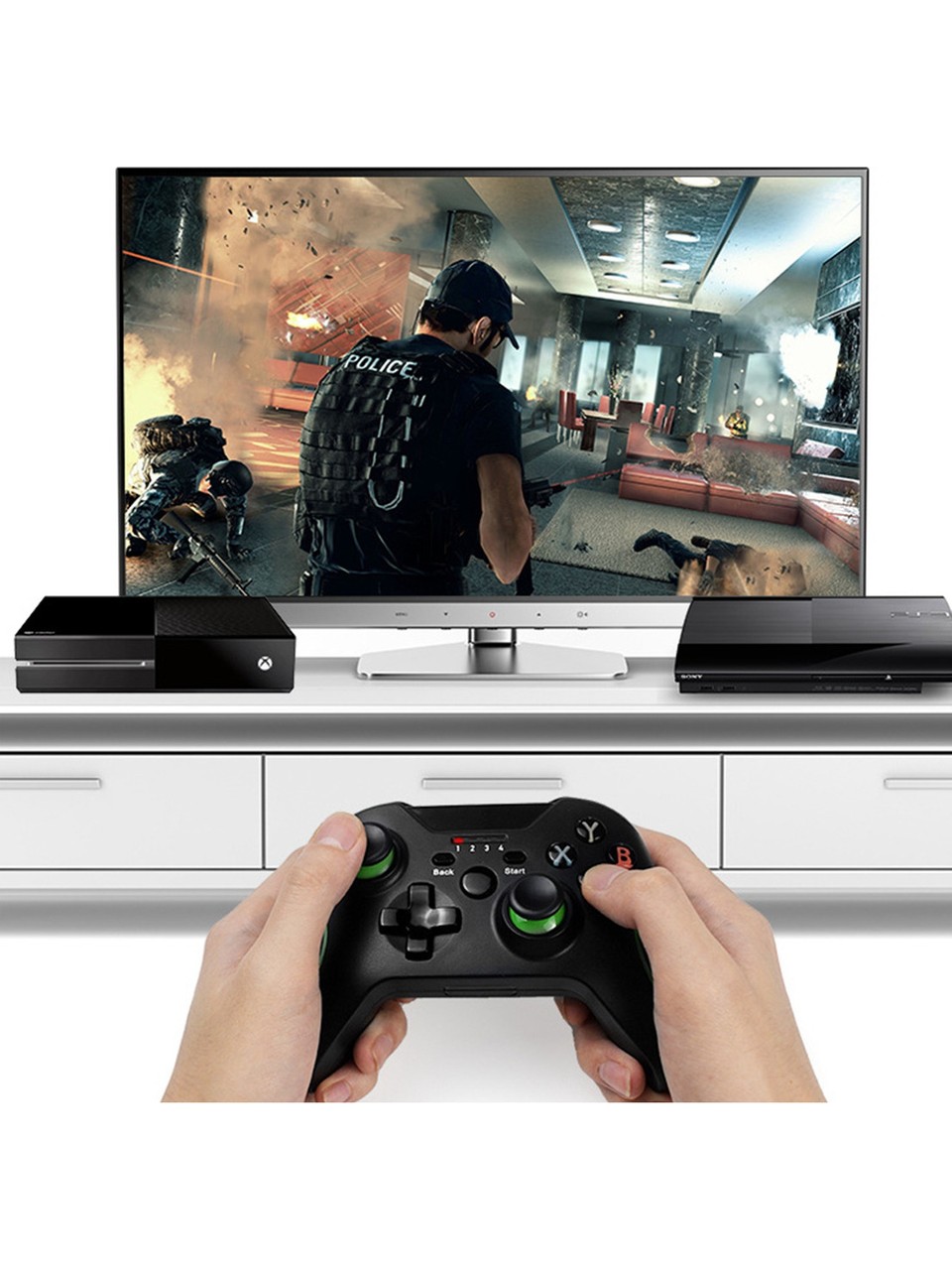 Bilişim Burada Xbox One Win7 / 8/10 Pc Için 2-4g Kablosuz Oyun Kolu Joystick Gamepad 
