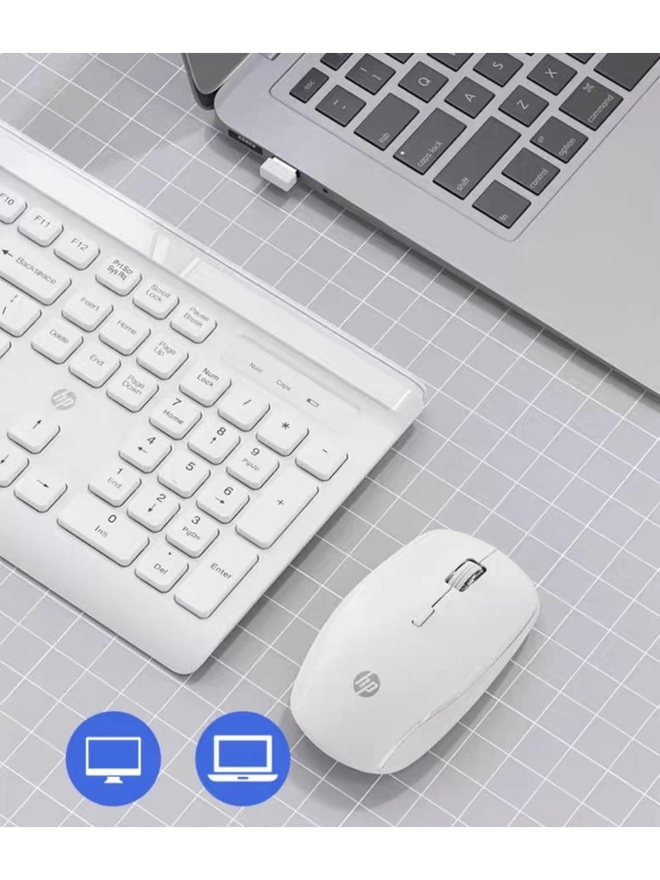 HP CS500 Kablosuz 2-4ghz Türkçe Q Klavye & Mouse Set Beyaz