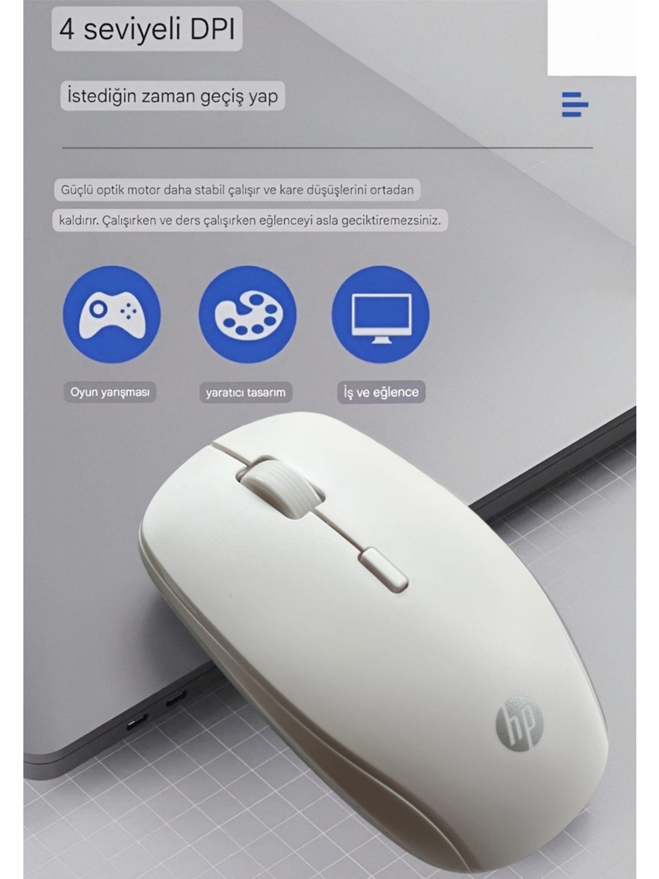 HP CS500 Kablosuz 2-4ghz Türkçe Q Klavye & Mouse Set Beyaz