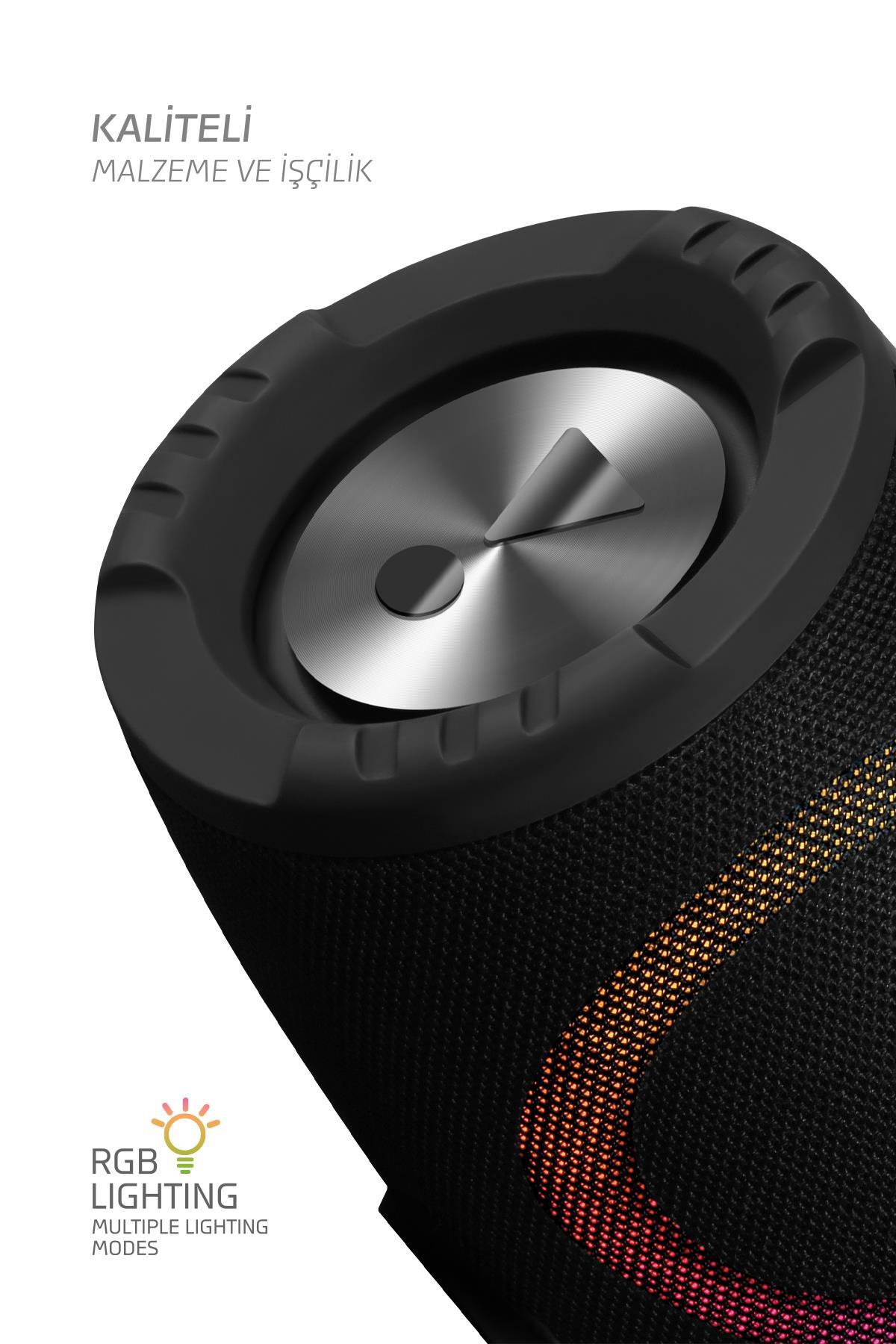 POWERWAYBoomBox 30W Çift Bass Usb Hafıza Kartı Aux Radyo Led Işıklı Bluetooth Hoparlör Hi-Fi Ses Bombası