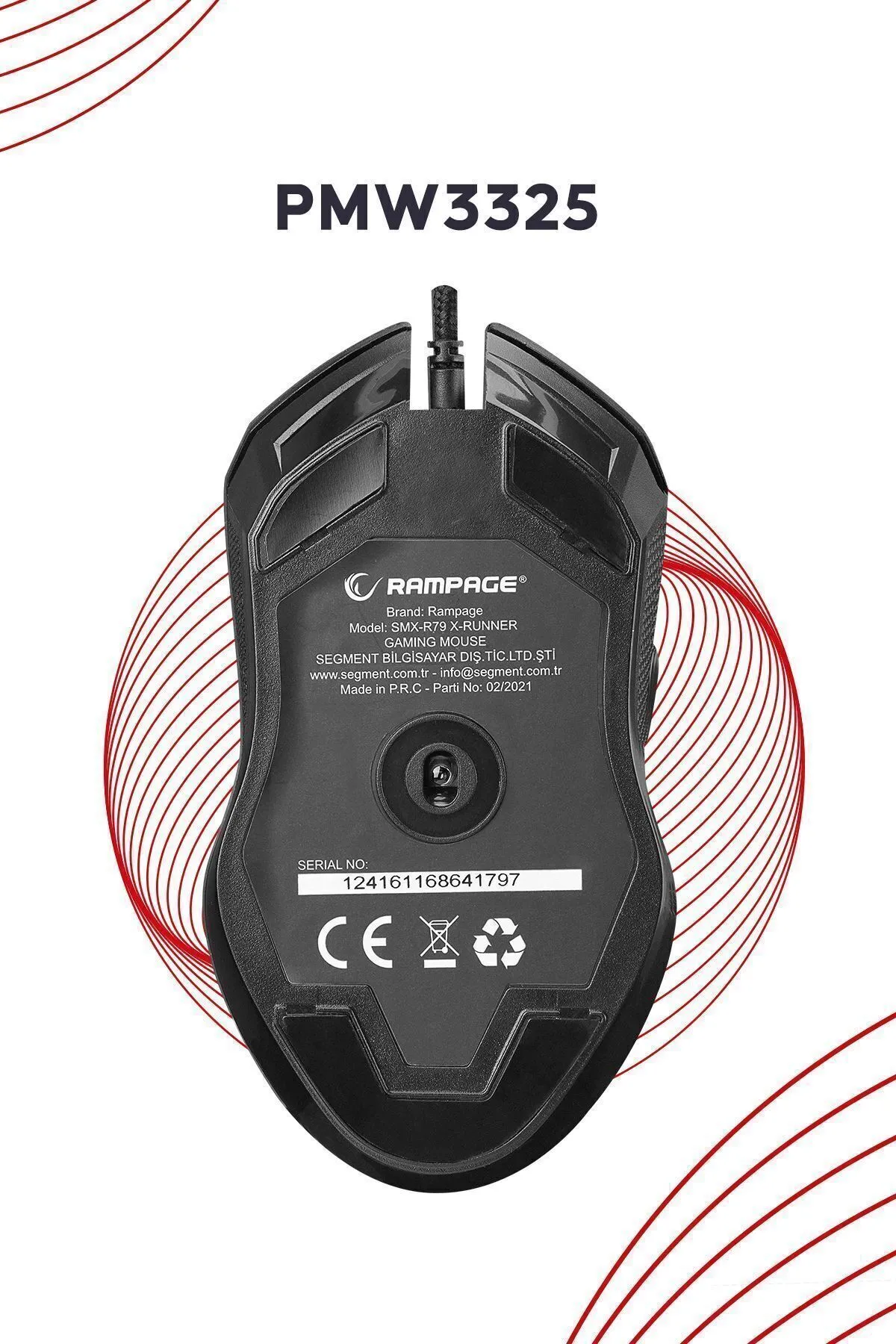 RAMPAGE SMX-R79 X-Runner Usb 10000dpi Gaming Oyuncu Mouse Siyah