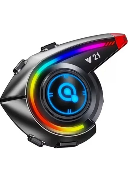 Y21 Rgb Işık Efektli Intercom Bluetooth Motosiklet Kask Kulaklığı Intercom Kulaklık BBY21INTERCOM, one size