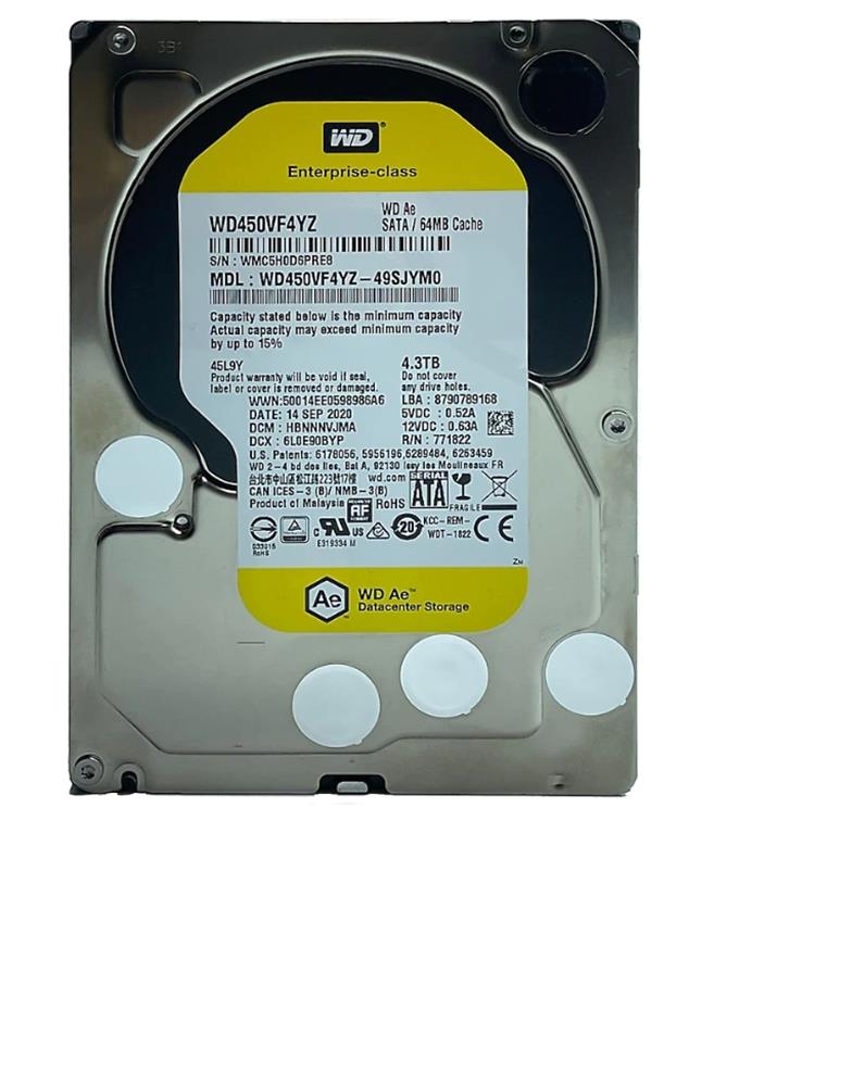 Wd 4Tb 7200RPM Enterprıse Class 3.5" 7200Rpm WD450VF4YZ 7-24 Güvenlik Harddisk 