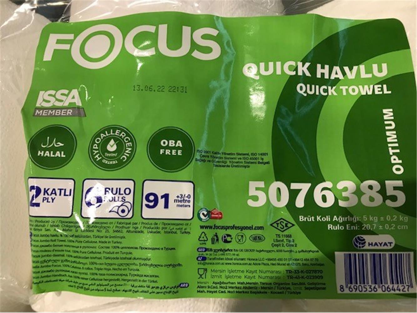 Focus 5076385 2 Katlı 91mt 6 Rulo Optımum  Tuvalet Kağıdı 