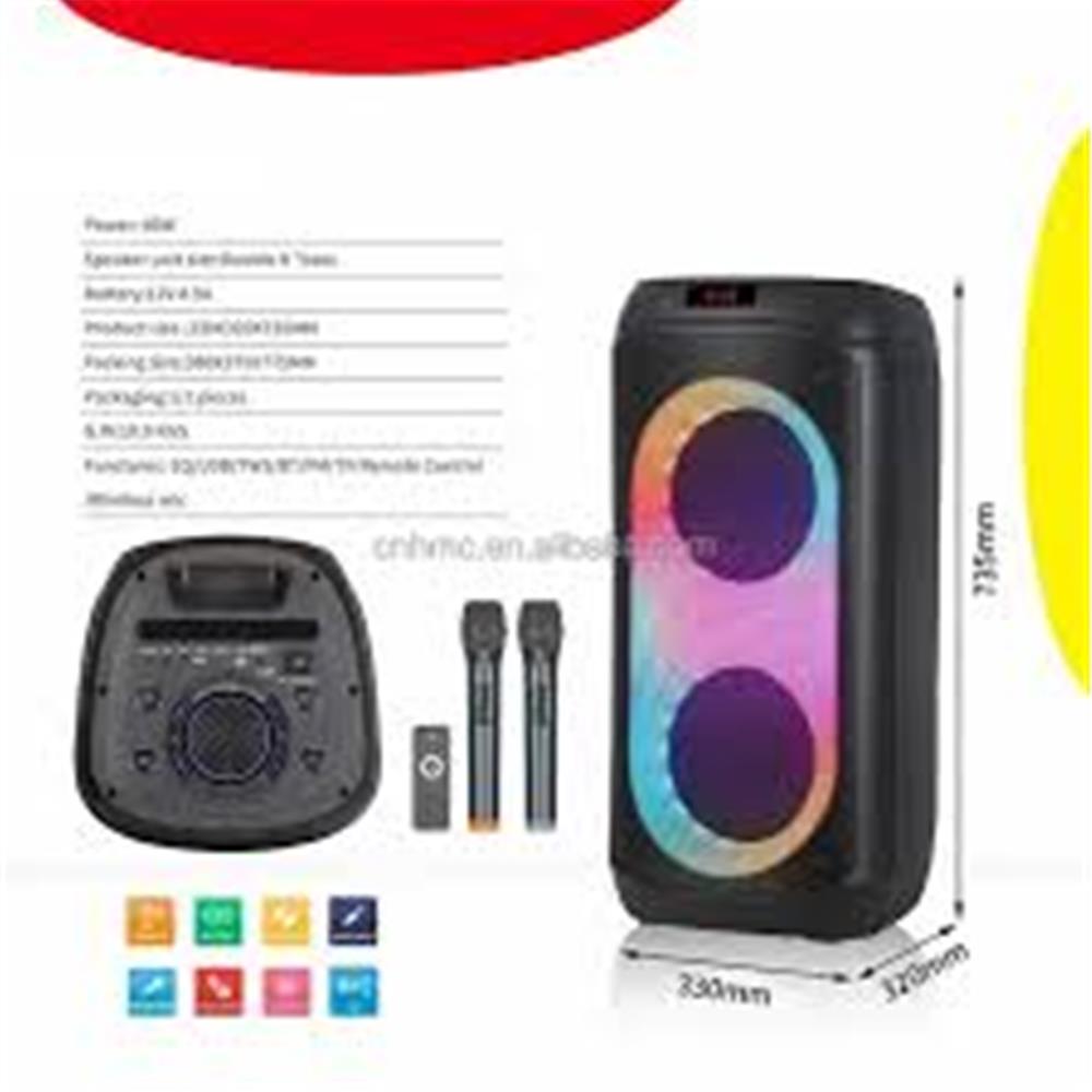 NDR-810 çift 8 " Yüksek Güç Parti Bluetooth Hoparlör Taşınabilir 