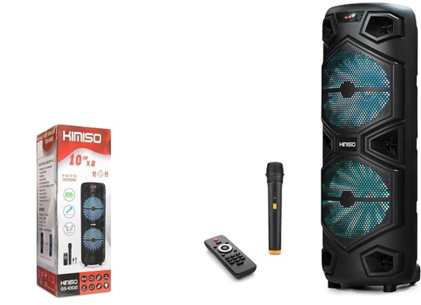 KIMISO QS-1002 3000W Bluetooth Mikrofonlu Uzaktan Kumandalı Usb-Tfcard-Aux Müzik Çalar 