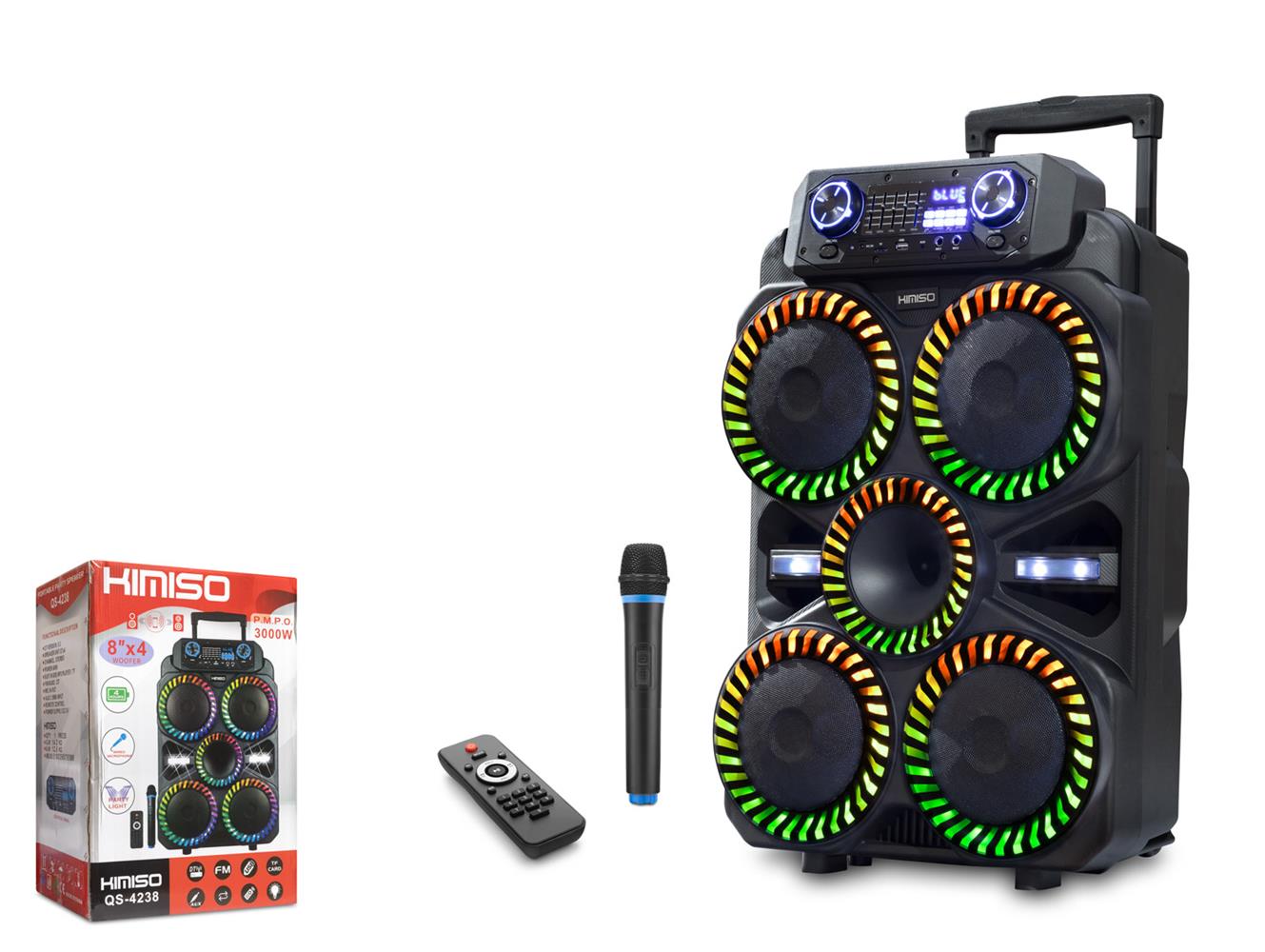 KIMISO QS-4238 Büyük Powered Kablosuz Bluetooth Hoparlörler Müzik Çalar 