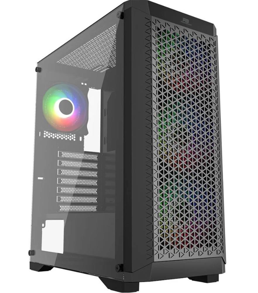 PowerBoost PB-PS5847B 600W ATX USB 3.0 Rainbow Fanlı Mesh Gaming Siyah Kasa 