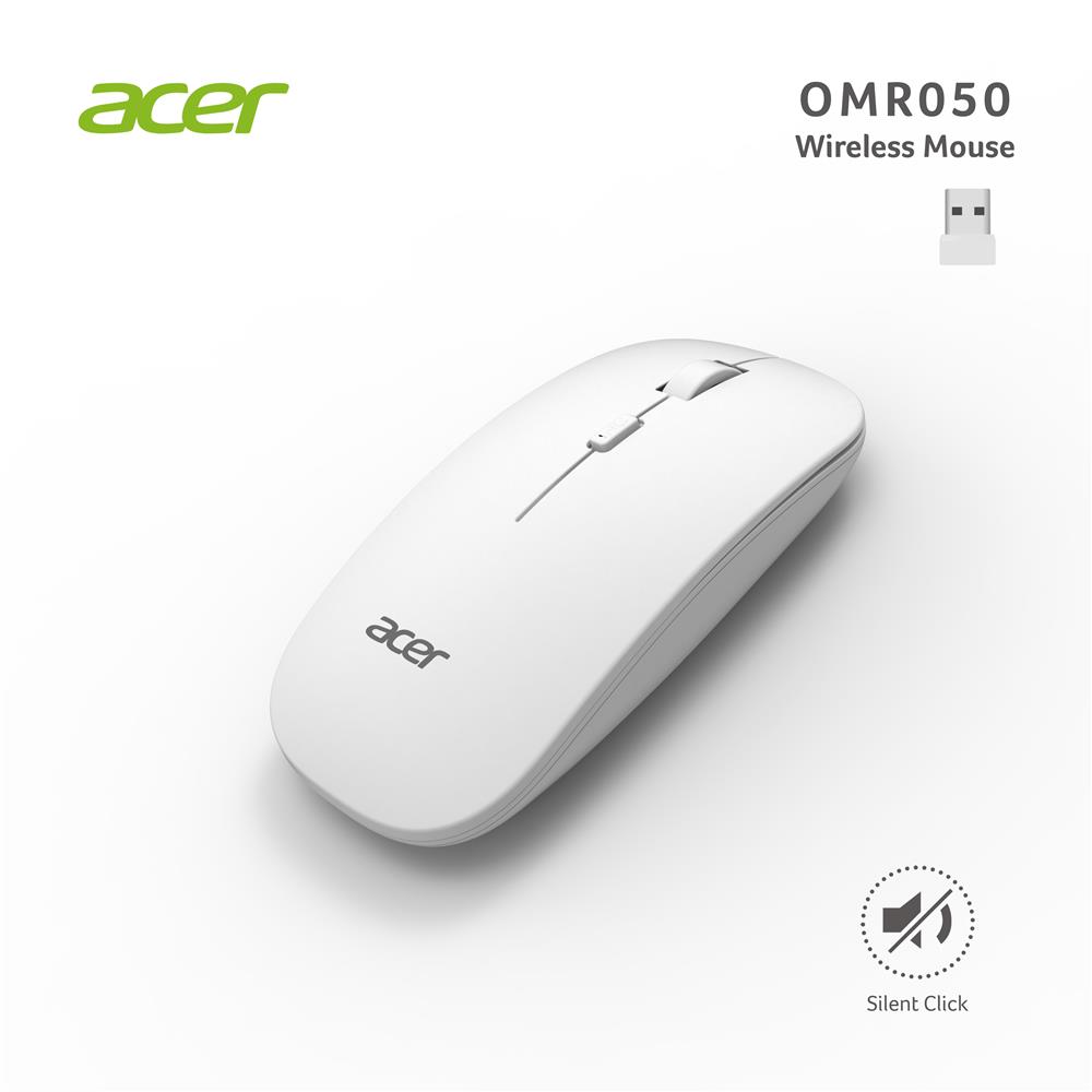 Acer Omr050 Beyaz Kablosuz Sessiz Tuşlu  Mouse 1000-1200-1600 DPI 