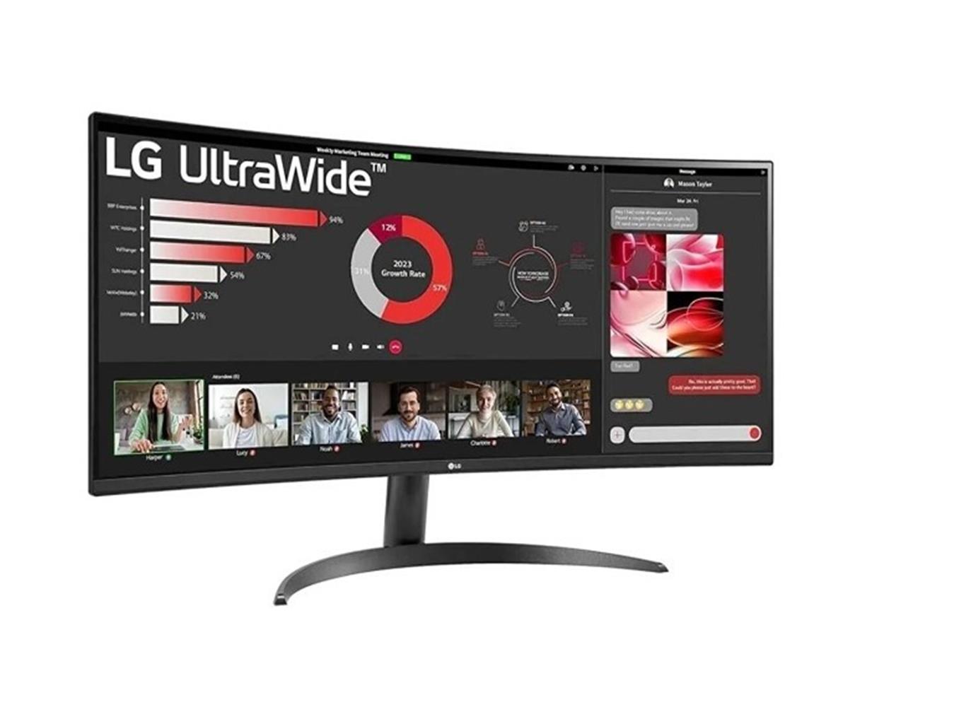 LG 34" 34WR55QC-B 100 Hz WQHD 3440X1440 (Dp+Hdmı+Usb-C) Freesync Curved Gaming Monitör 