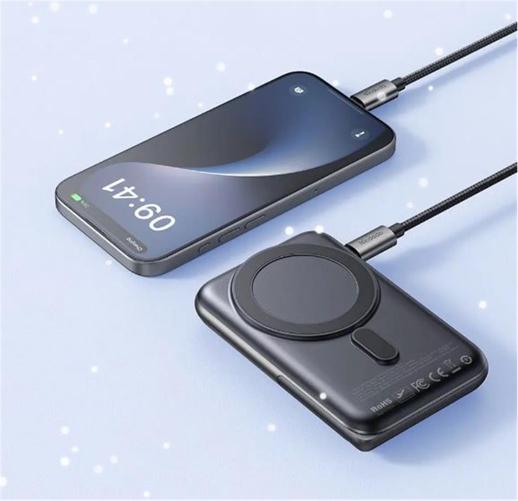 MCDODO MC-1511 20W 10000 mah Katlanabilir  Magsafe Powerbank Siyah