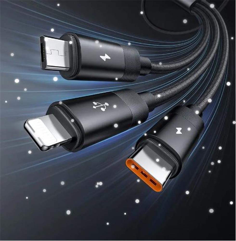 MCDODO CA-5790 3ü 1 arada USB-Cye + Lightning + Mikro USB Şarj ve Veri aktarım Kablosu 1,2 M