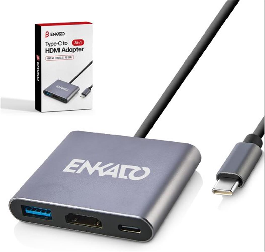 ENKADO EKD-TP43 TYPCE-C TO 3 İN1 HDMI +PD +USB 3,0 ADAPTÖR