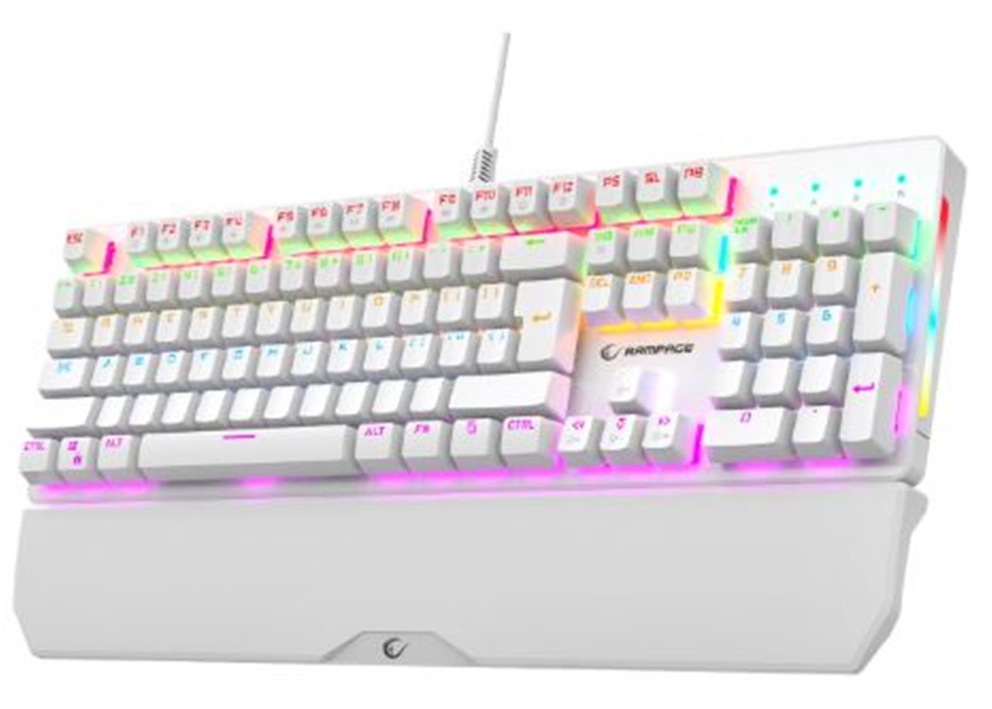 Rampage KB-R86 UMBRA Beyaz USB Rainbow Aydınlatmalı Blue English Mekanik Gaming Oyuncu Klavye