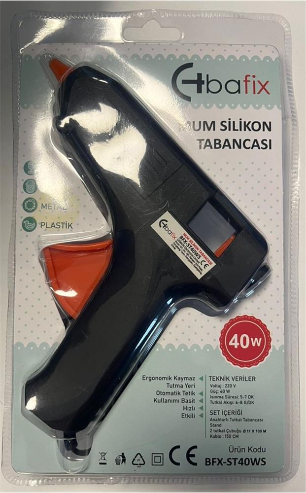 Bafix Mum Silikon Tabancası Siyah 40W