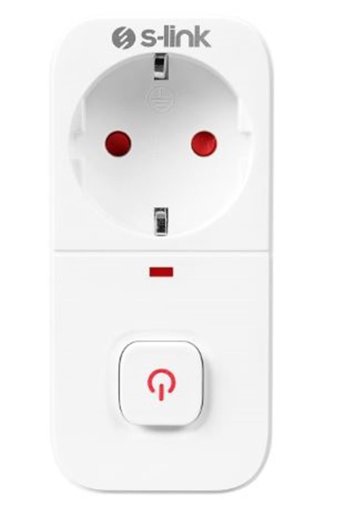 S-link SL-010 16A-250V 750 Joule Anahtarlı Isıya Duyarlı Devre ve Akım Korumalı Tekli Priz