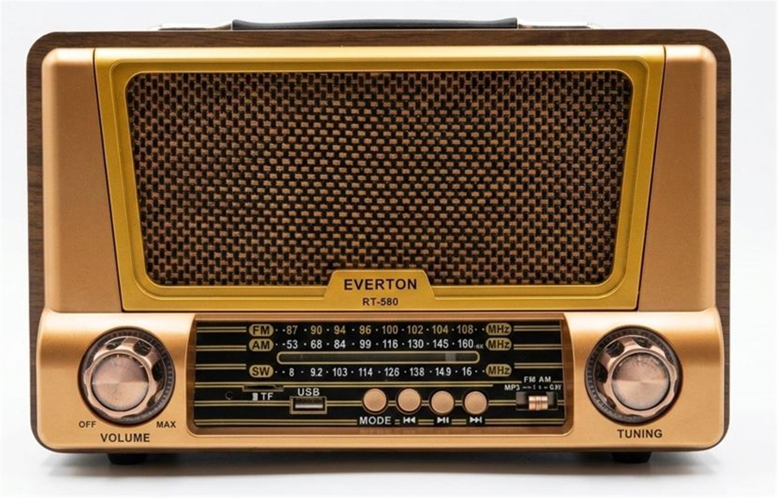 Everton Rt-580 Bluetooth Fm-Usb-Tf-Aux Şarjlı Nostaljik Radyo