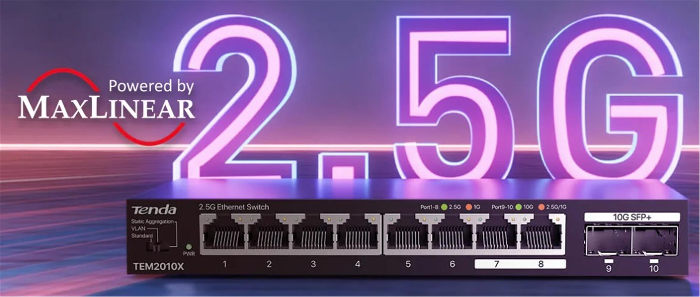 Tenda TEM2010X 8 Port 2.5G Ethernet Switch With 2-10G SFP+ Slots Switch 