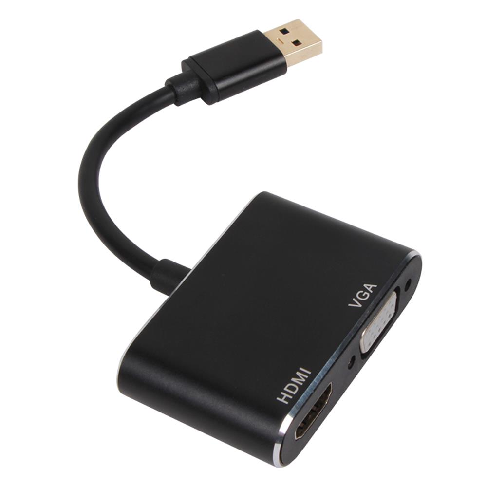 Vcom CU322M USB3.0 Erkek To HDMI Dişi + VGA Dişi Çevirici