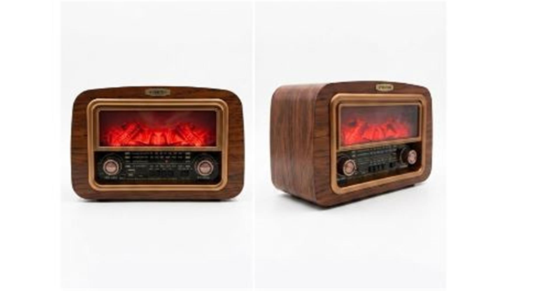 Everton Rt-742 Şömine Göstergeli  Bluetooth Fm-Usb-Tf-Aux  Şarjlı Nostaljik Radyo