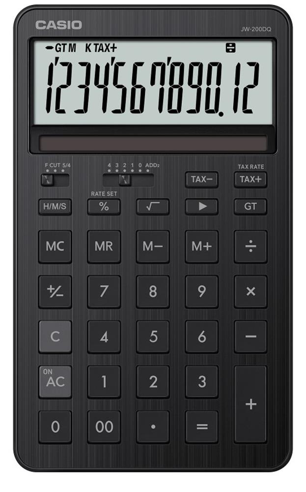 Casio JW-200DQ-BK 12 Hane Siyah Masa Üstü Hesap Makinesi