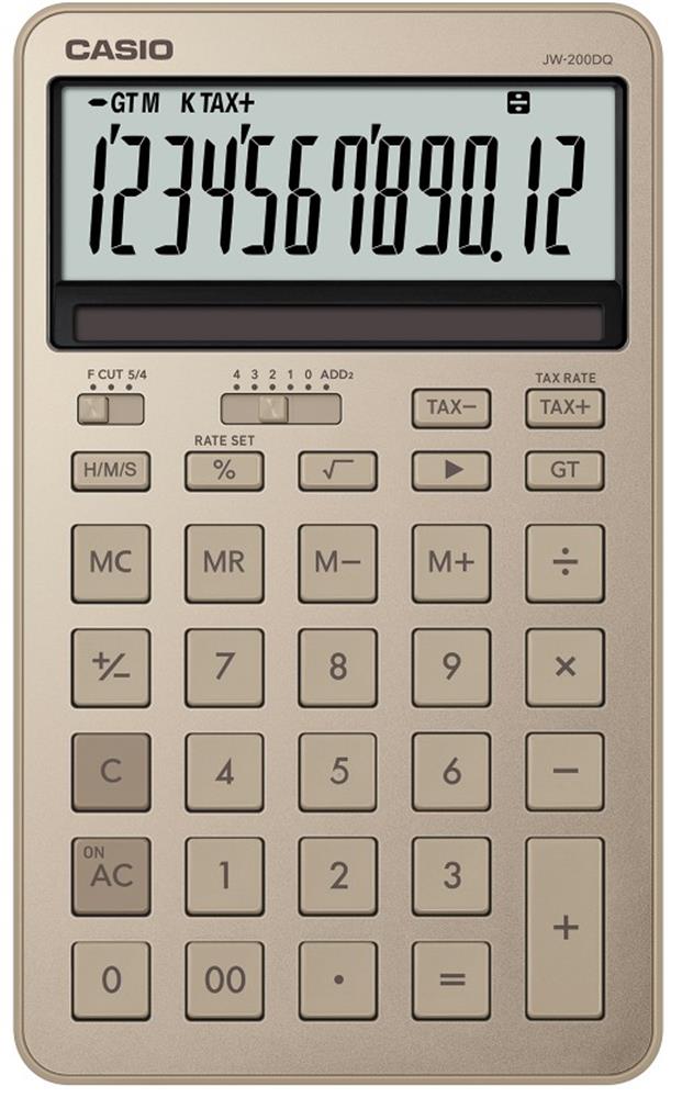 Casio JW-200DQ-GD12 Hane Parlak Altın Masa Üstü Hesap Makinesi