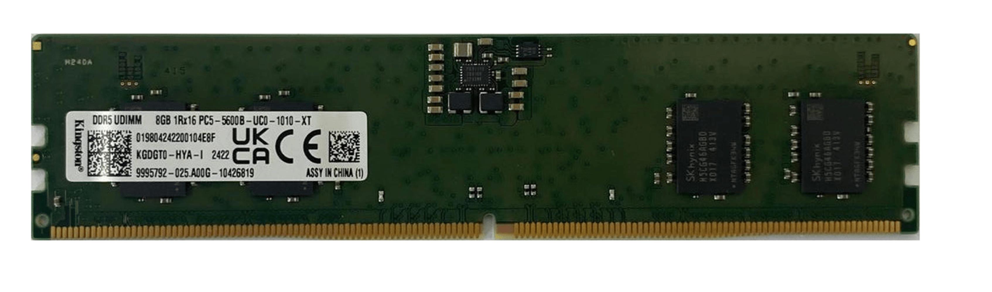 Kingston KGDGT0-HYA-K 8GB DDR5 5600MHz PC Bellek Bulk Kutusuz