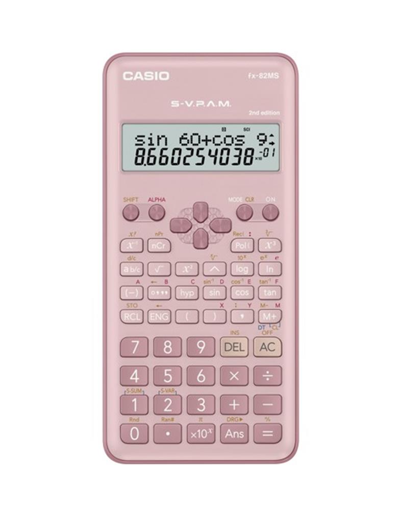 Casio FX-82MS-2-PK-W-DTF Versiyon Bilimsel Pembe Fonksiyonlu Hesap Makinesi
