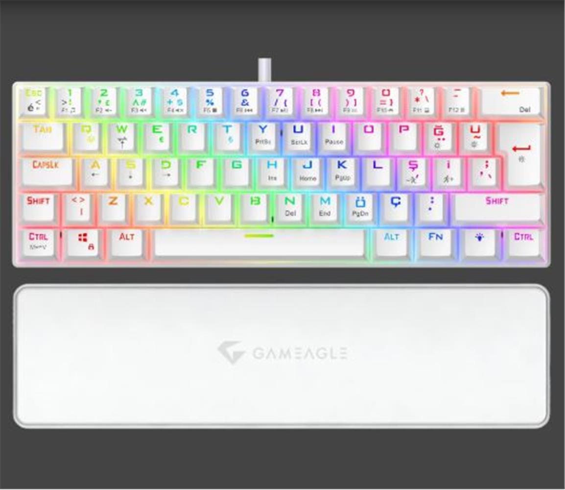 Gameagle GE2021 Helıos RGB Kablolu Tr Layout Mekanik Beyaz Oyuncu Klavyesi
