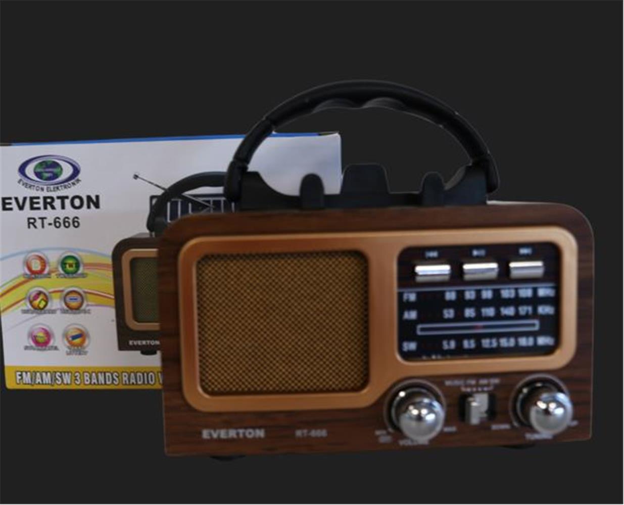 Everton Rt-666 Fm-Usb-Tf-Aux Şarjlı Nostaljik Radyo