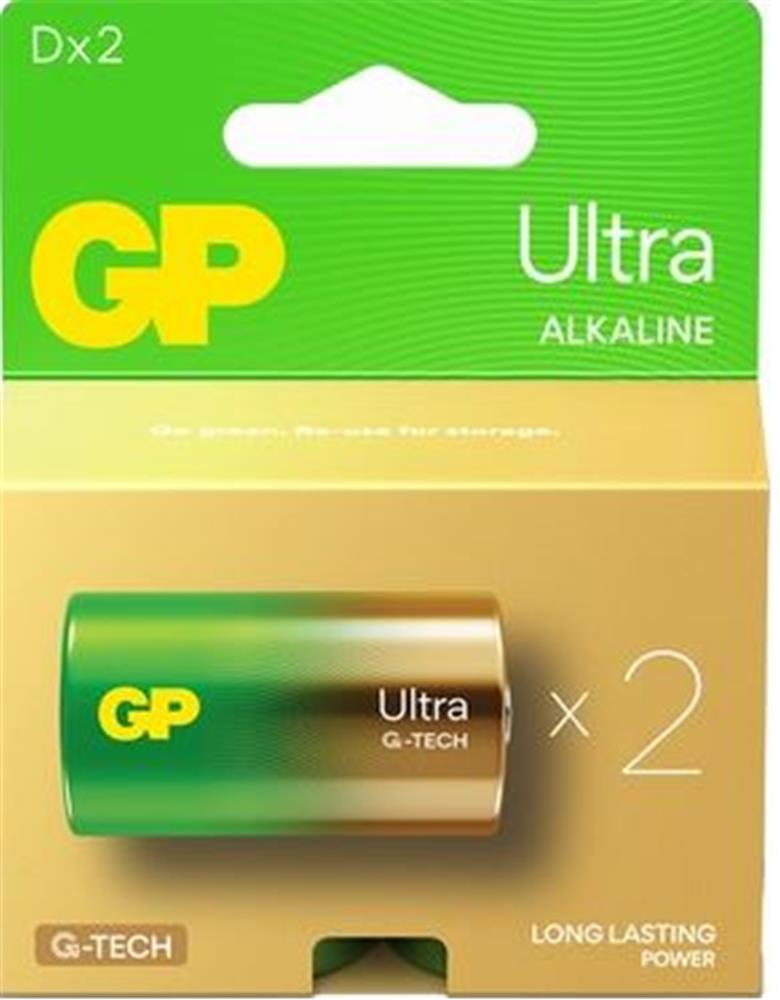 GP LR20 Büyük Boy Ultra Alkalin Pil 2'li Paket GP13AU-U2 D Boy