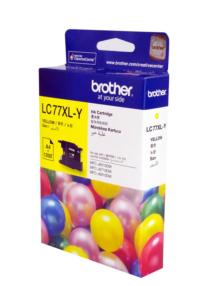 Brother LC-77XLY Yellow Sarı 1.200 Sayfa Kartuş MFC-6170-6510-6910 MFJ-J6710DW 