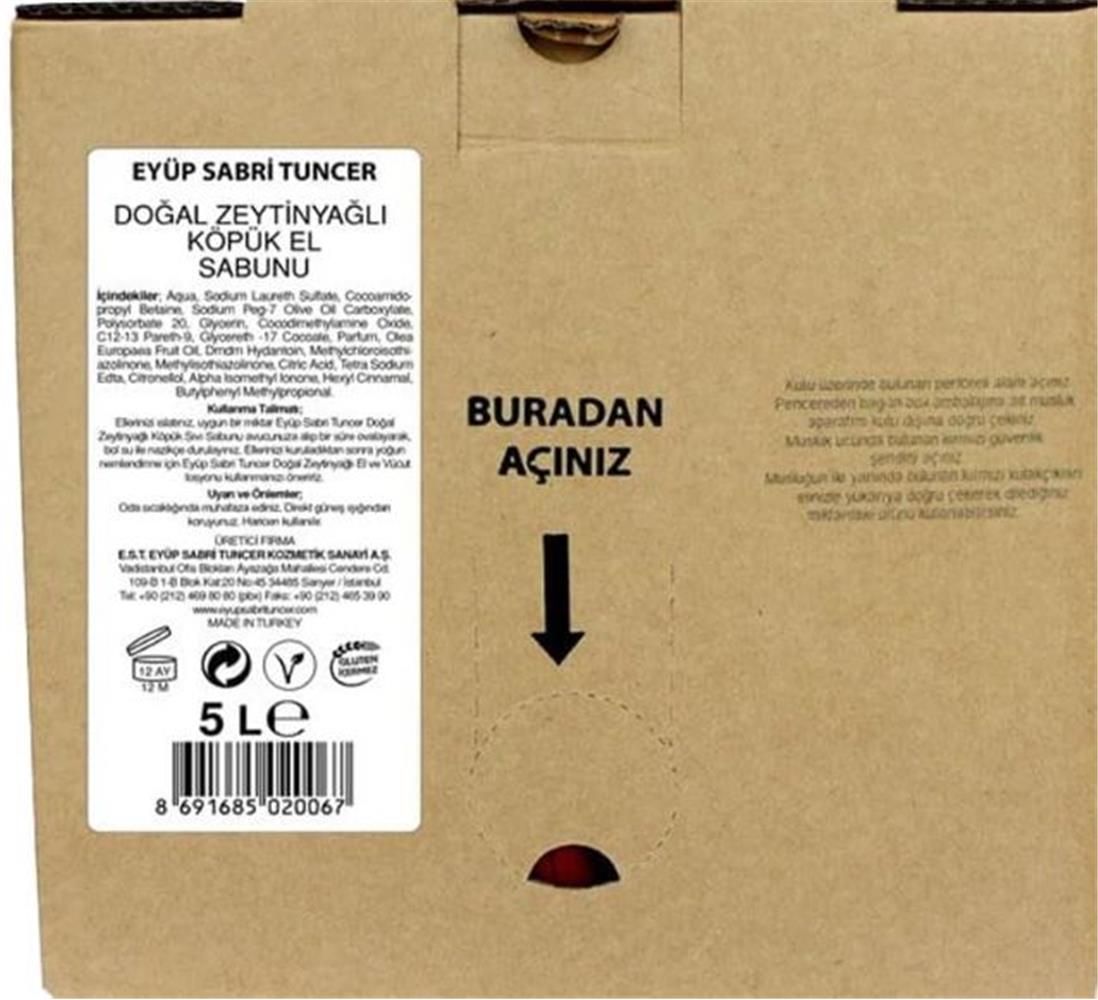 Eyüp Sabri Tuncer Zeytinyağlı Sıvı Sabun 5lt Bag In Box Endüstriyel