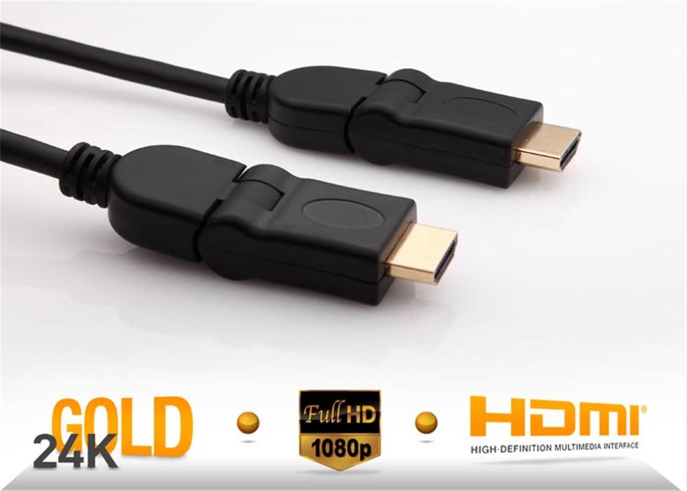 S-link SLX-318 HDMI M-M 5m Altın Uçlu 24K + L Kon. 1.4 Ver. 3D Kablo