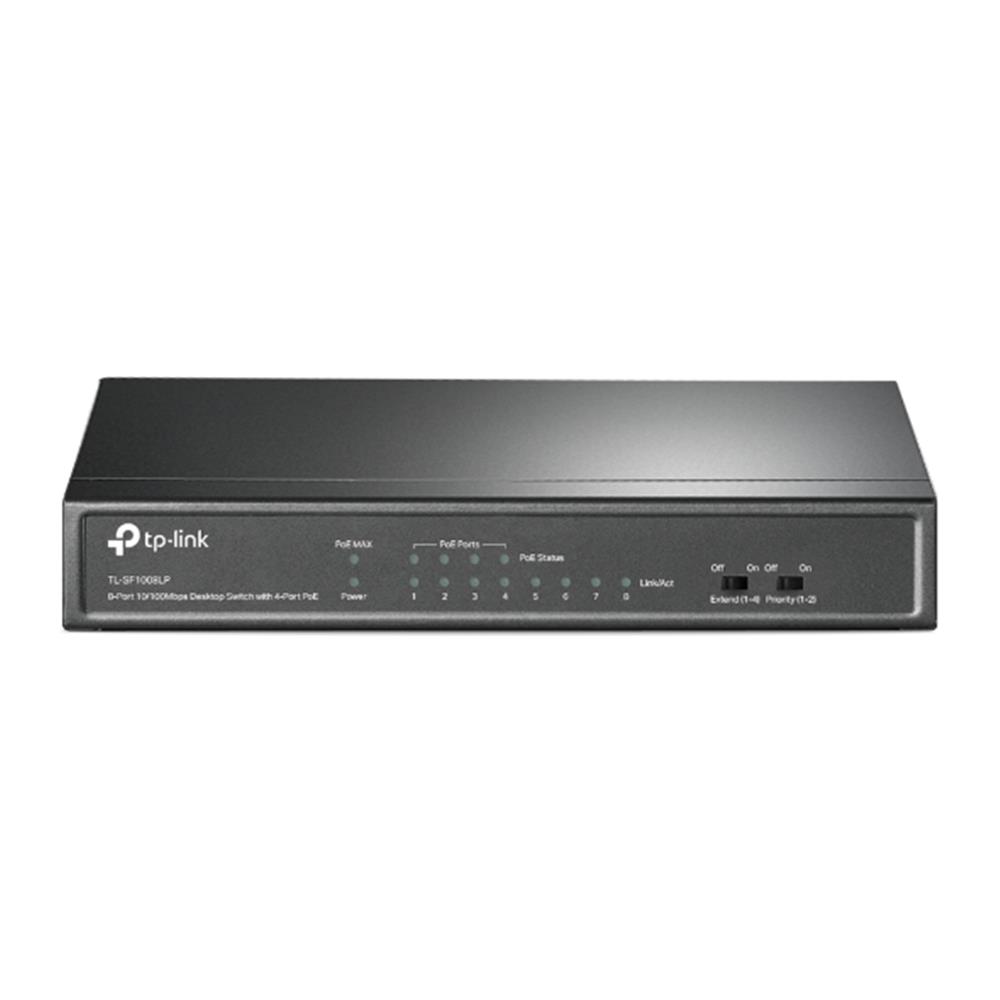 Tp-Link TL-SF1008LP 8 Port 4 Port Poe+ 10-100 Mbps 4 Port Uplink Switch Çelik Kasa 