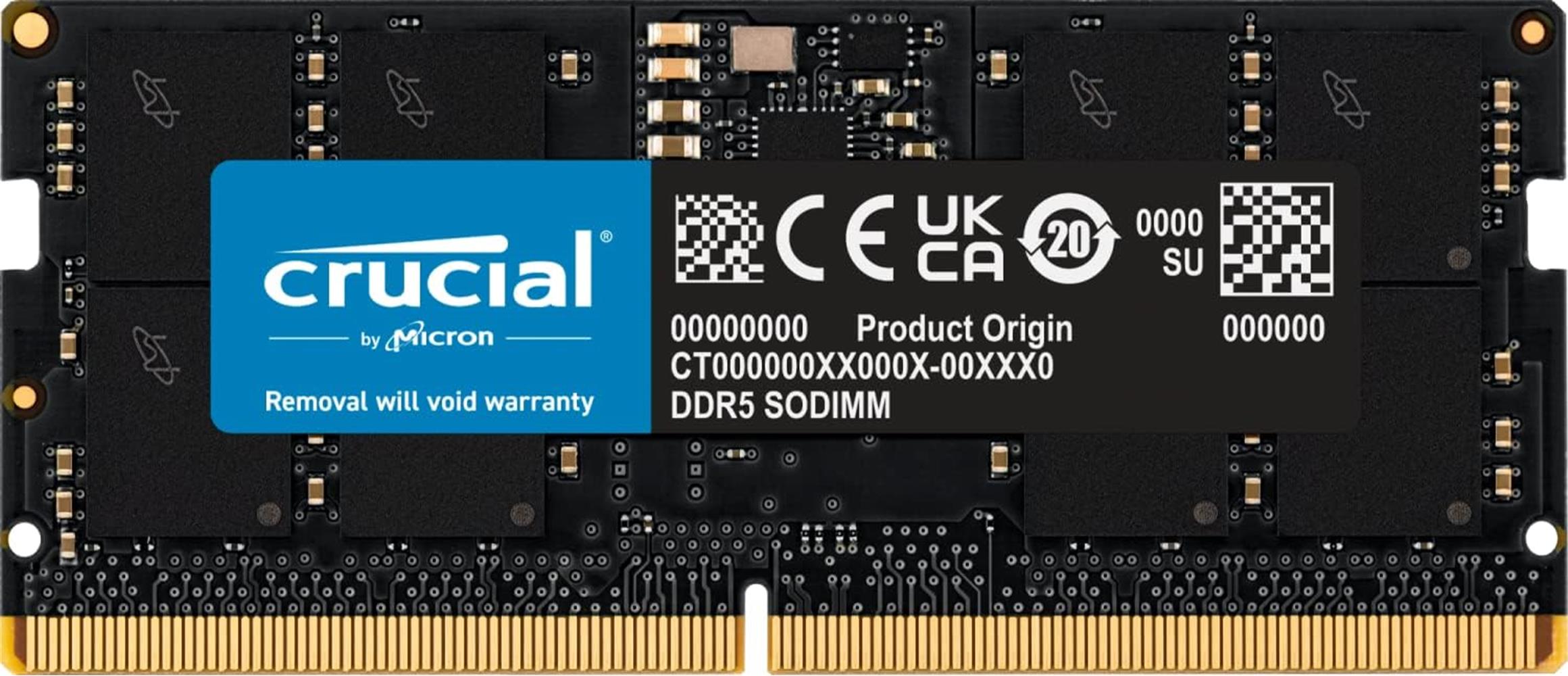 Crucial 16GB DDR5 4800MHz CL40 CT16G48C40S5 Notebook Ram 