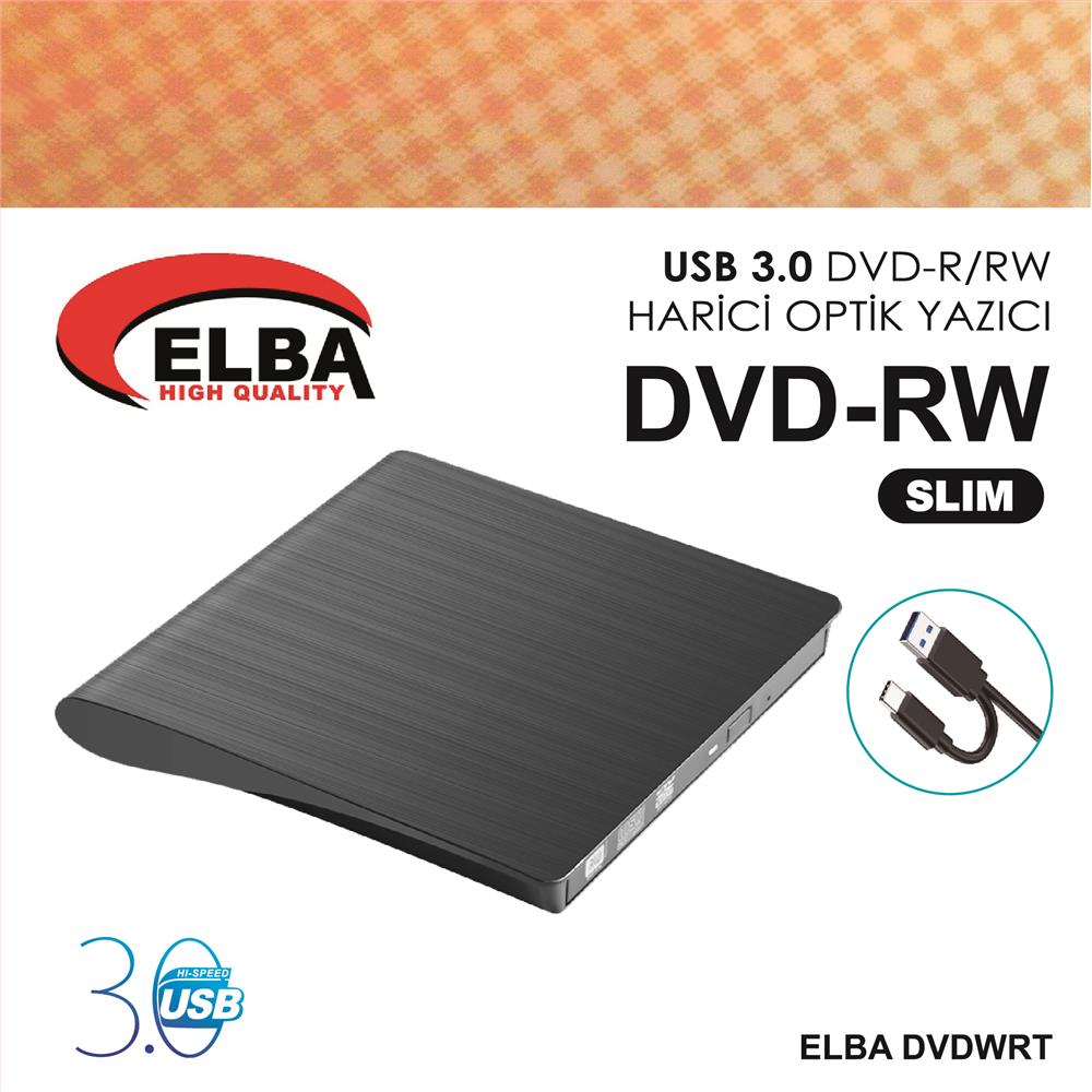 Elba DVDWRT Harici Dvdrw Slim, Siyah Dvd Yazıcı Writer